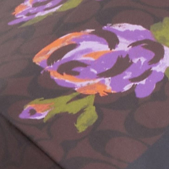 BIG SALE NOW NEW Purple Rose Print Coach Mini Umbrella In Signature - Picture 6 of 13